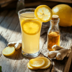 Brazilian mounjaro recipe 3 ingredients in a glass with lemon and ginger