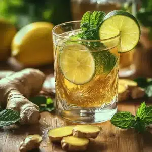 Brazilian Mounjaro recipe drink with lime and ginger