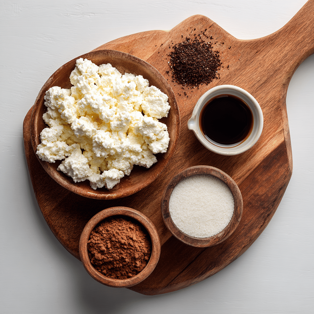 Cottage Cheese Chocolate Mousse – The Ultimate Healthy Dessert Hack 6 Ingredients for cottage cheese chocolate mousse.