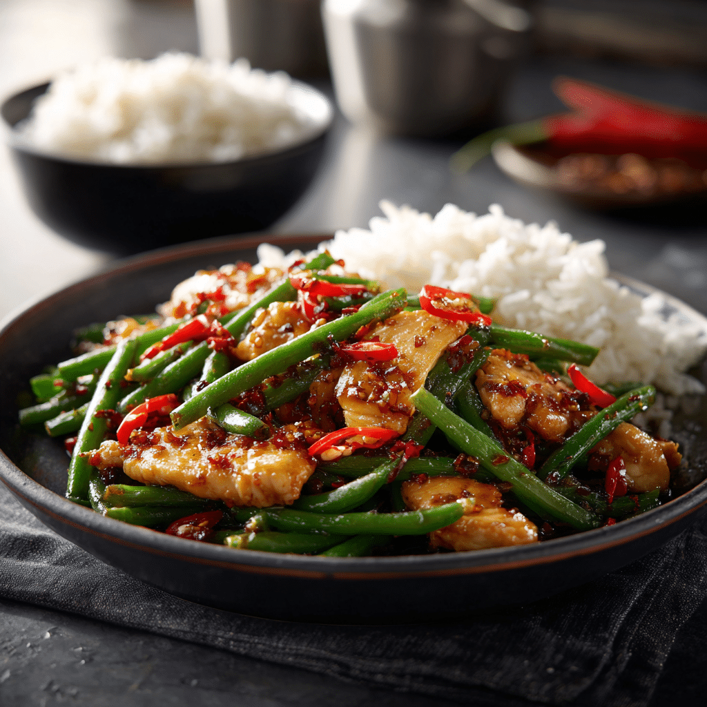 String Bean Chicken Breast (Panda Express Copycat) 6 string bean chicken breast Panda Express dish served with rice