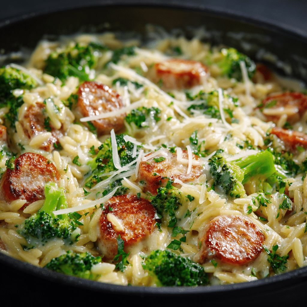 Chicken Sausage and Broccoli Orzo (One-Pan, 30 Minutes) 7 chicken sausage and broccoli orzo with lemon