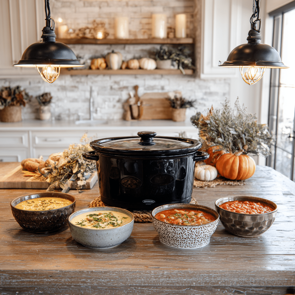 Best Crockpot Soup Recipes for Easy, Cozy Slow- Cooker Meals 1 "These best comforting slow-cooker Crockpot soup recipes for Crockpot chicken noodle soup, Crockpot pasta fagioli, and vegan Crockpot stew couldn't be easier to make."