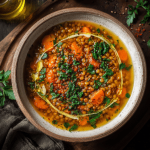 "This easy slow cooker crockpot lentil soup is made with simple pantry ingredients and makes a hearty vegetarian dump and go crockpot meal!"