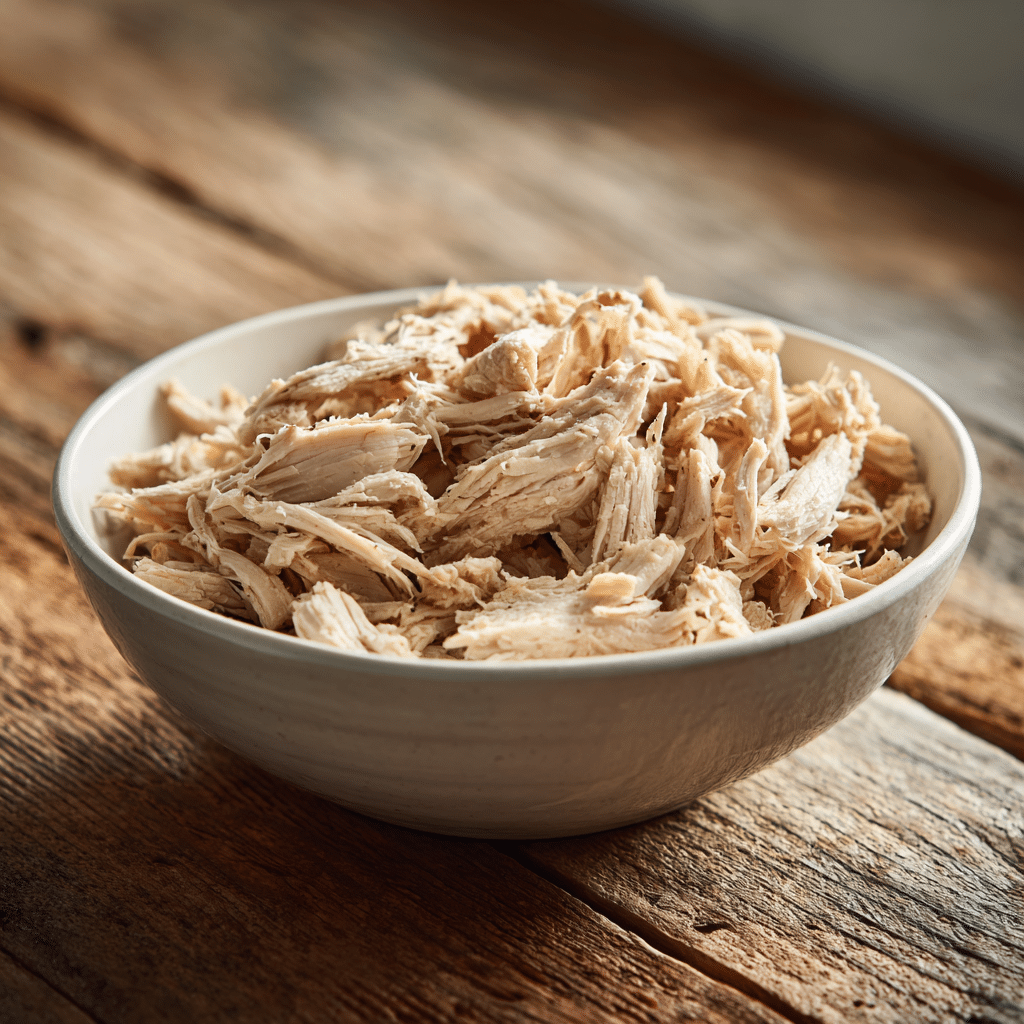 How to Make Shredded Chicken 16 Shredded chicken in a bowl.