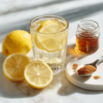 "The classic master cleanse diet lemonade: lemon, maple, cayenne, and water"