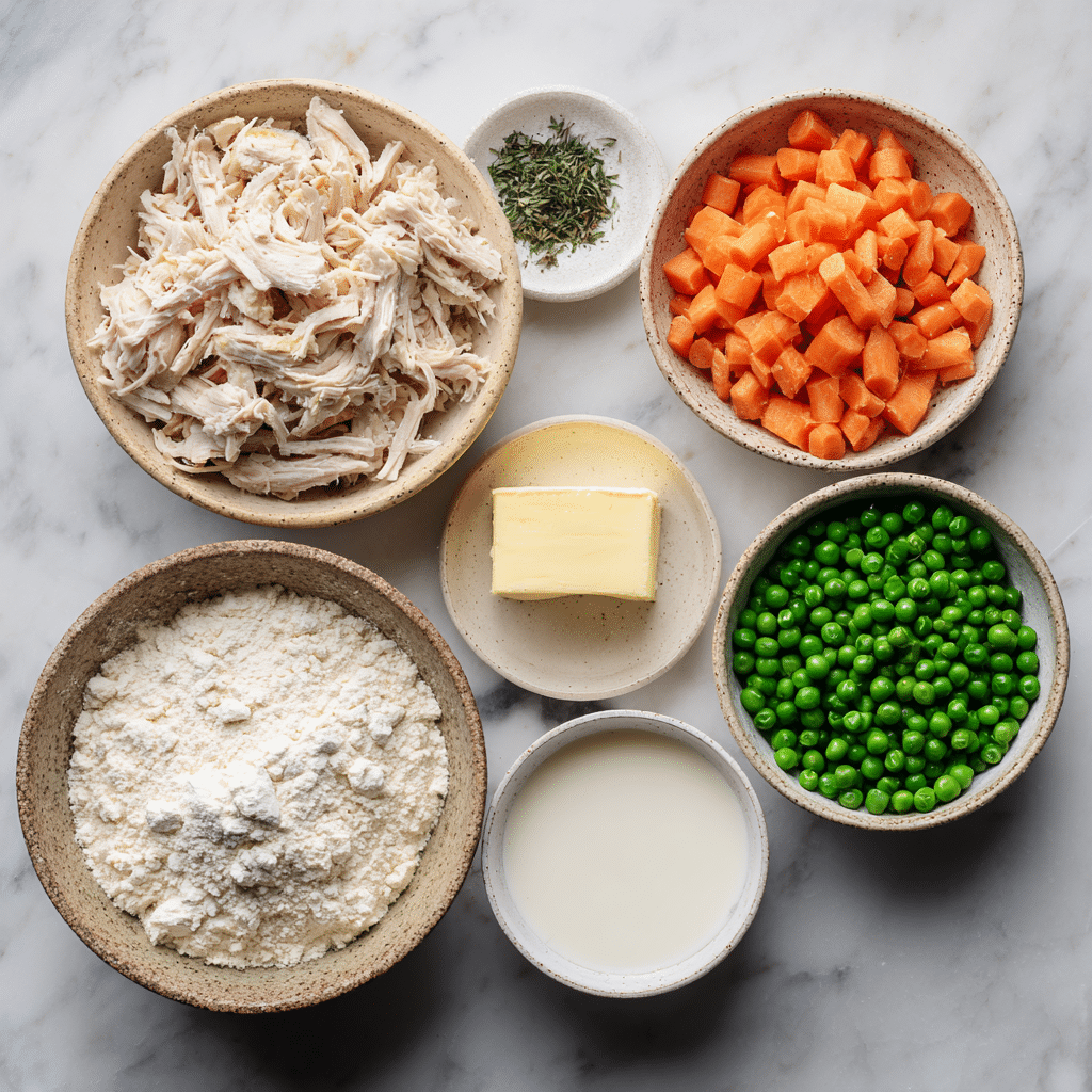 u3873878526 Flat lay of chicken pot pie ingredients shredde 62089267 52b2 49e5 a690 e20c190e7d82 3
