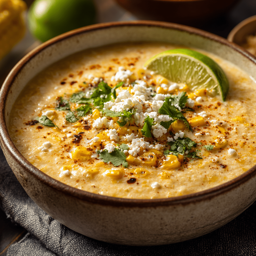 u3873878526 Bowl of creamy Mexican street corn soup in cozy k 2f461a5c 0bb5 42e5 b4b4 1c9c7ac74111 3