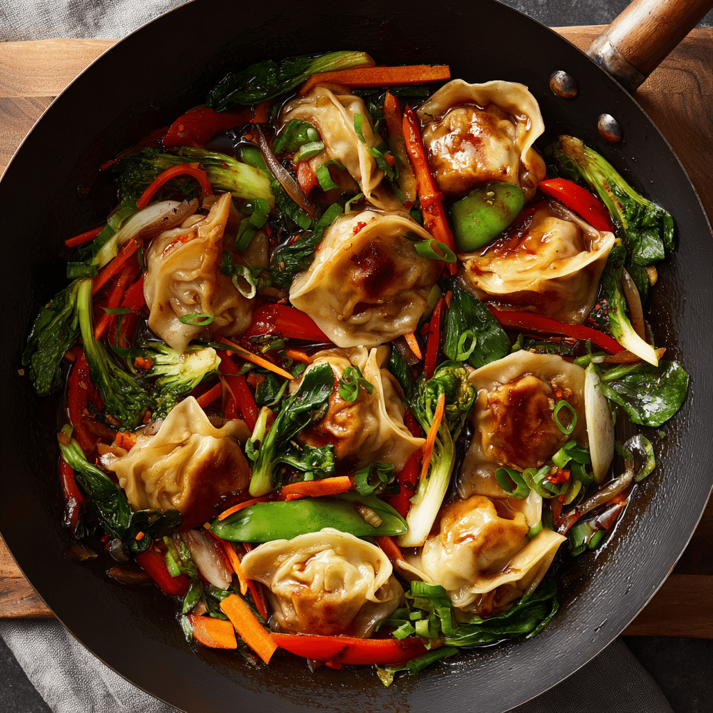 u3873878526 Potsticker stir fry in a wok glossy soy ginger sa c502fb54 f050 4231 aaa3 eb06263a0aad 2