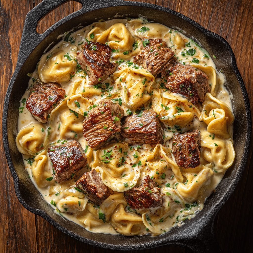 garlic steak tortellini